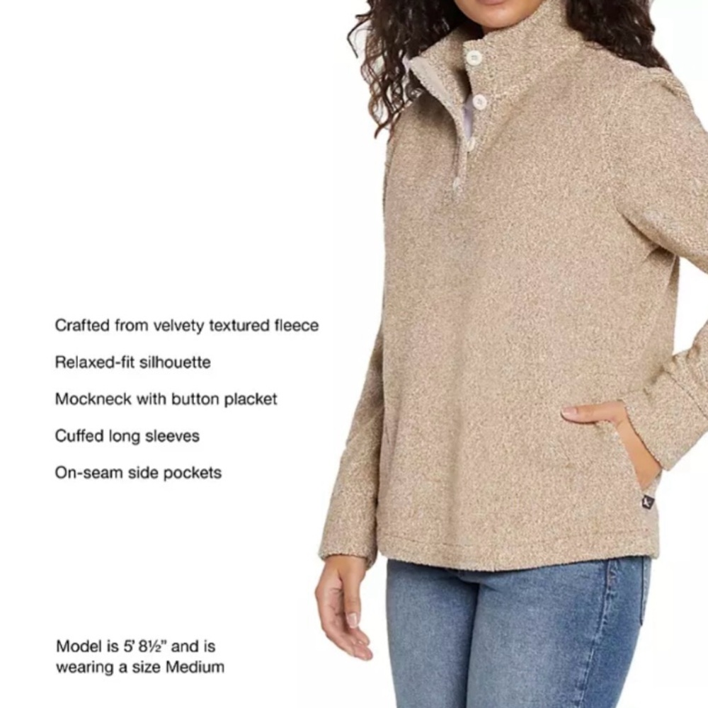 Eddie Bauer‎ Women's Fuzzy Pullover Sweater Size Small Pumice